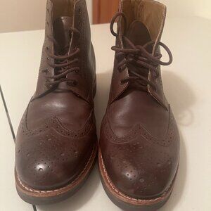 GRENSON FRED BROGUE BOOT BLACK SIZE UK 10G/11G US - USED GOOD CONDITION